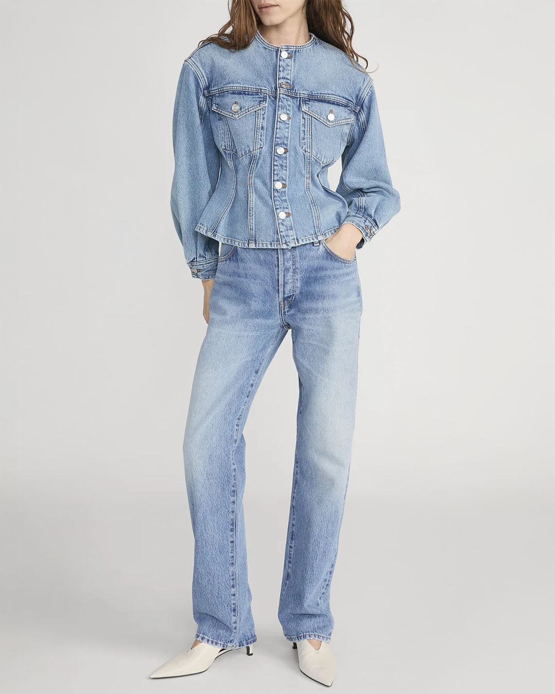 Frame The Nipped Collarless Jacket