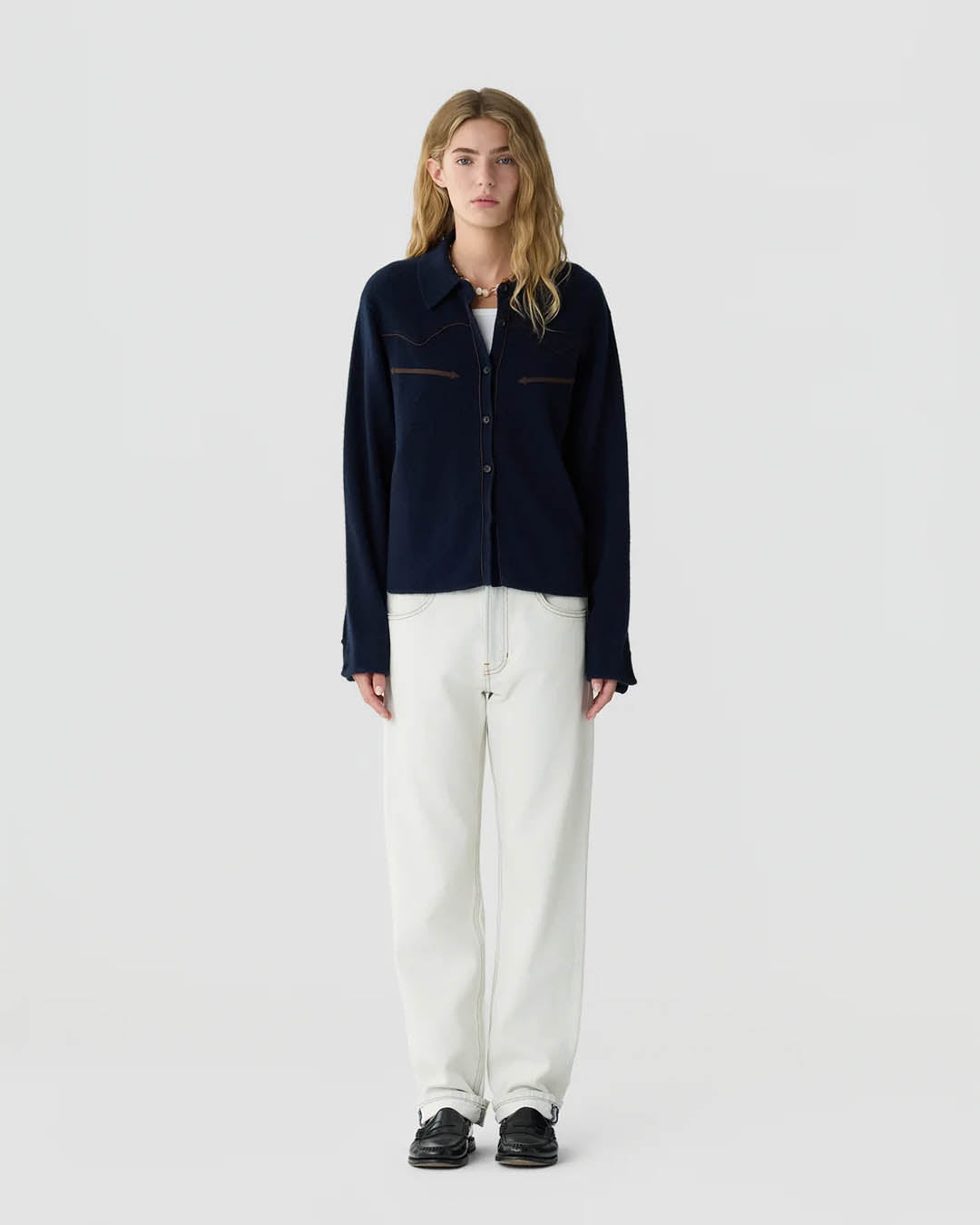 Guest In Residence Cropped Western Shirt