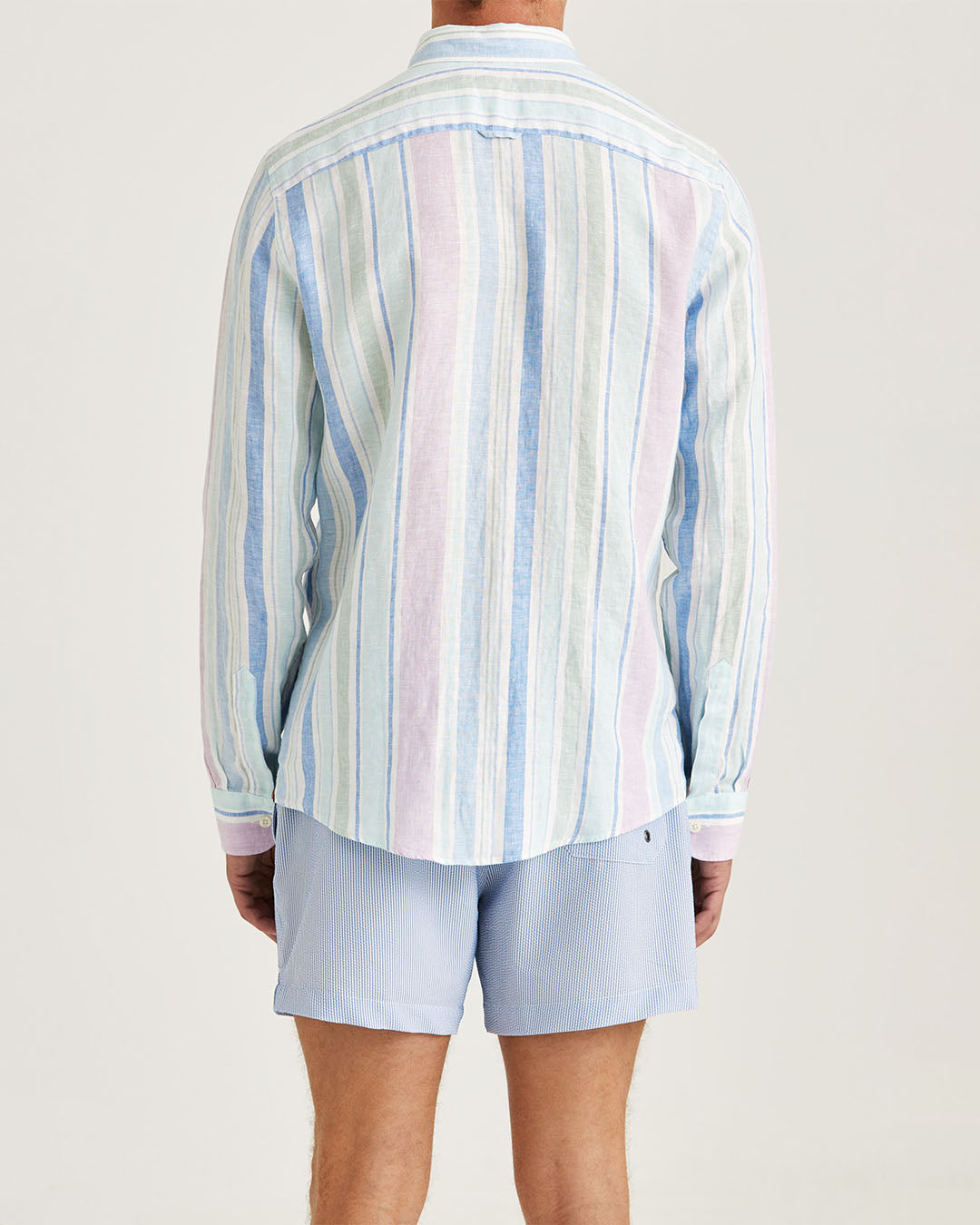 Morris Happy Linen Stripe Shirt
