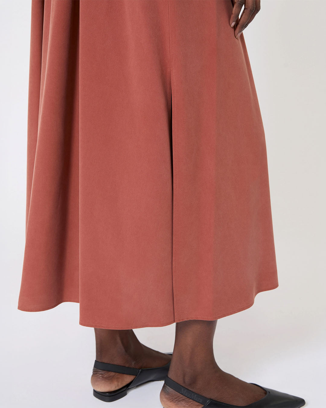 Max Mara Full Washed Silk Canvas Dress