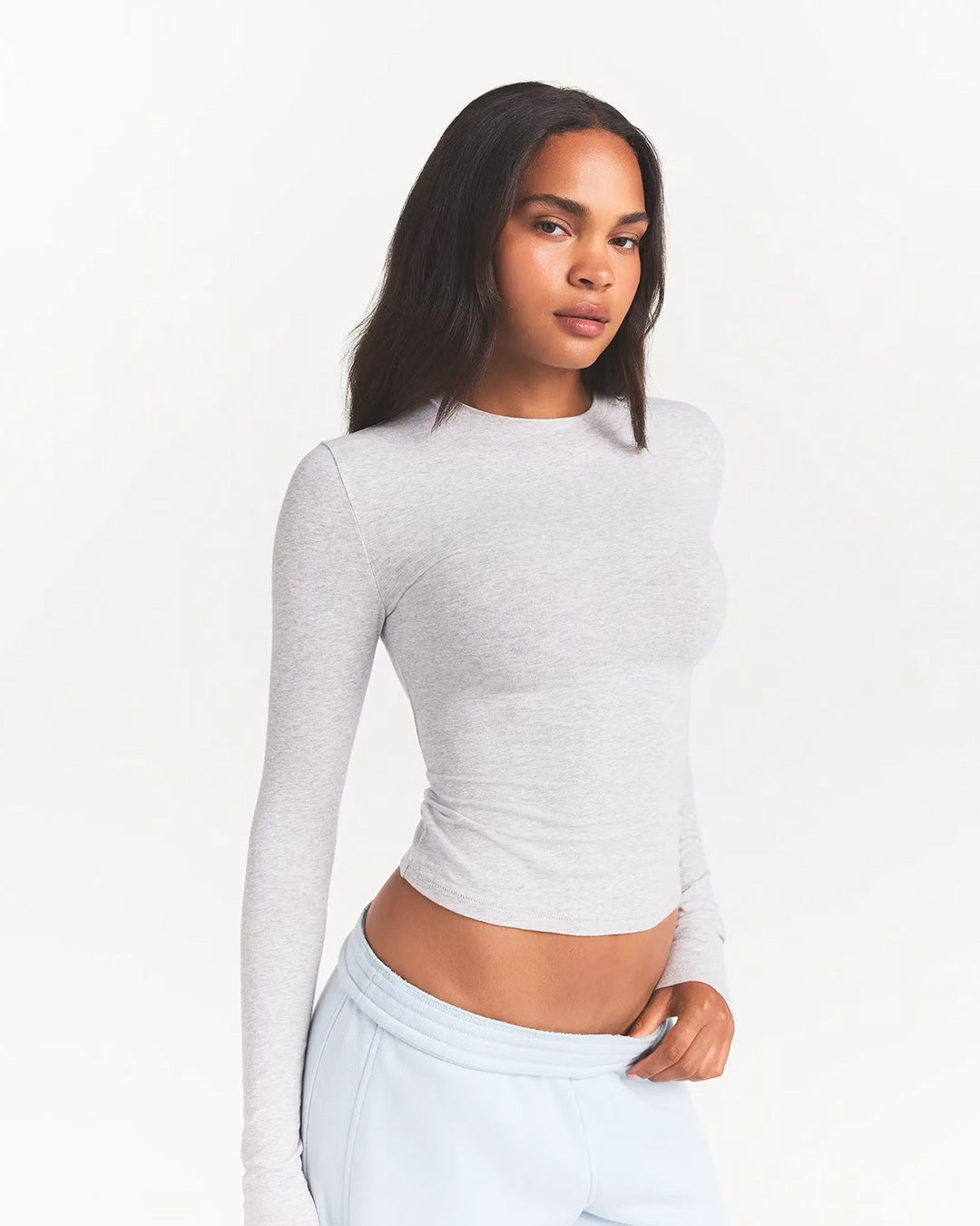 SKIMS Cotton Jersey Long Sleeve T-Shirt