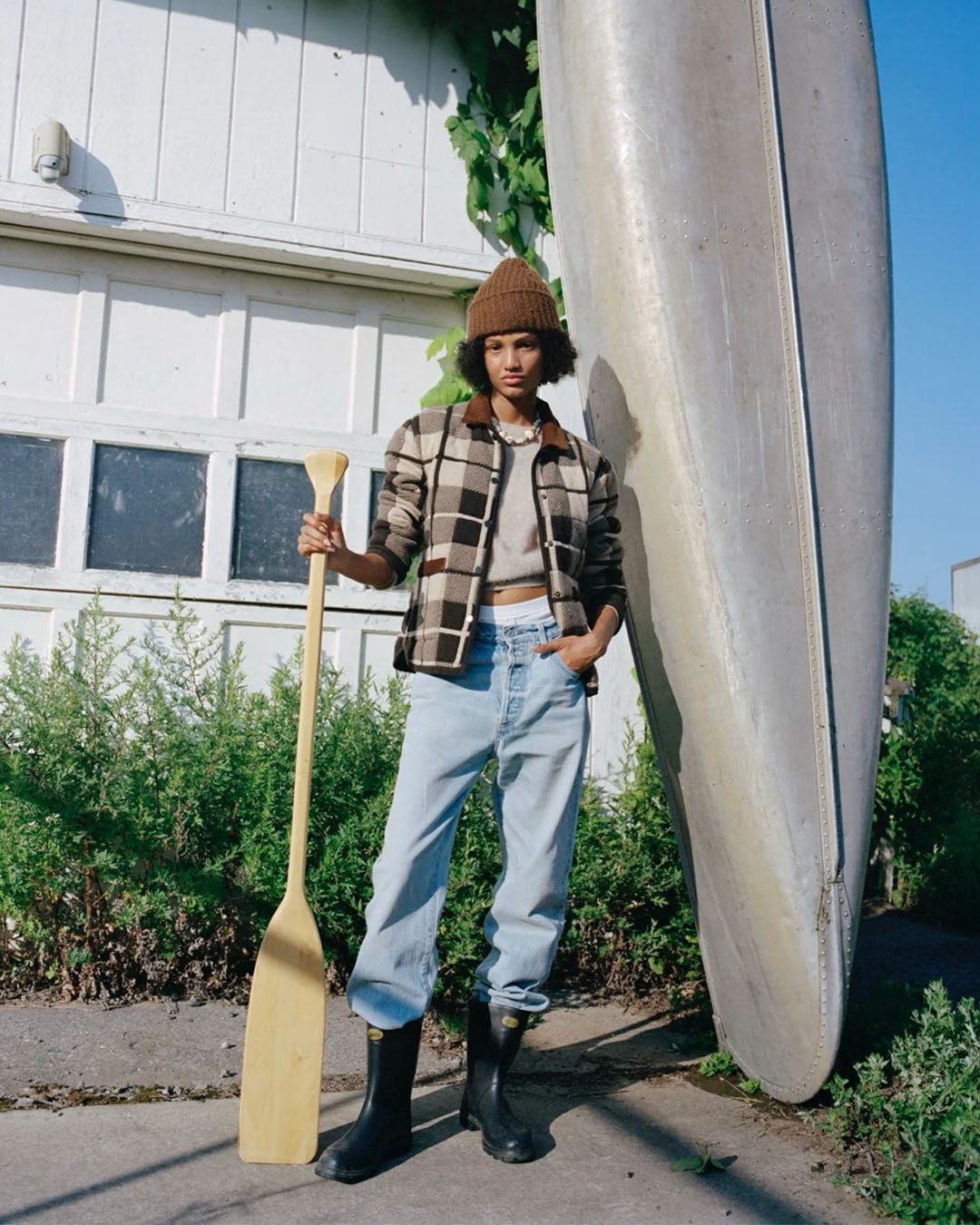 Guest In Residence Quilted Plaid Liner Jacket