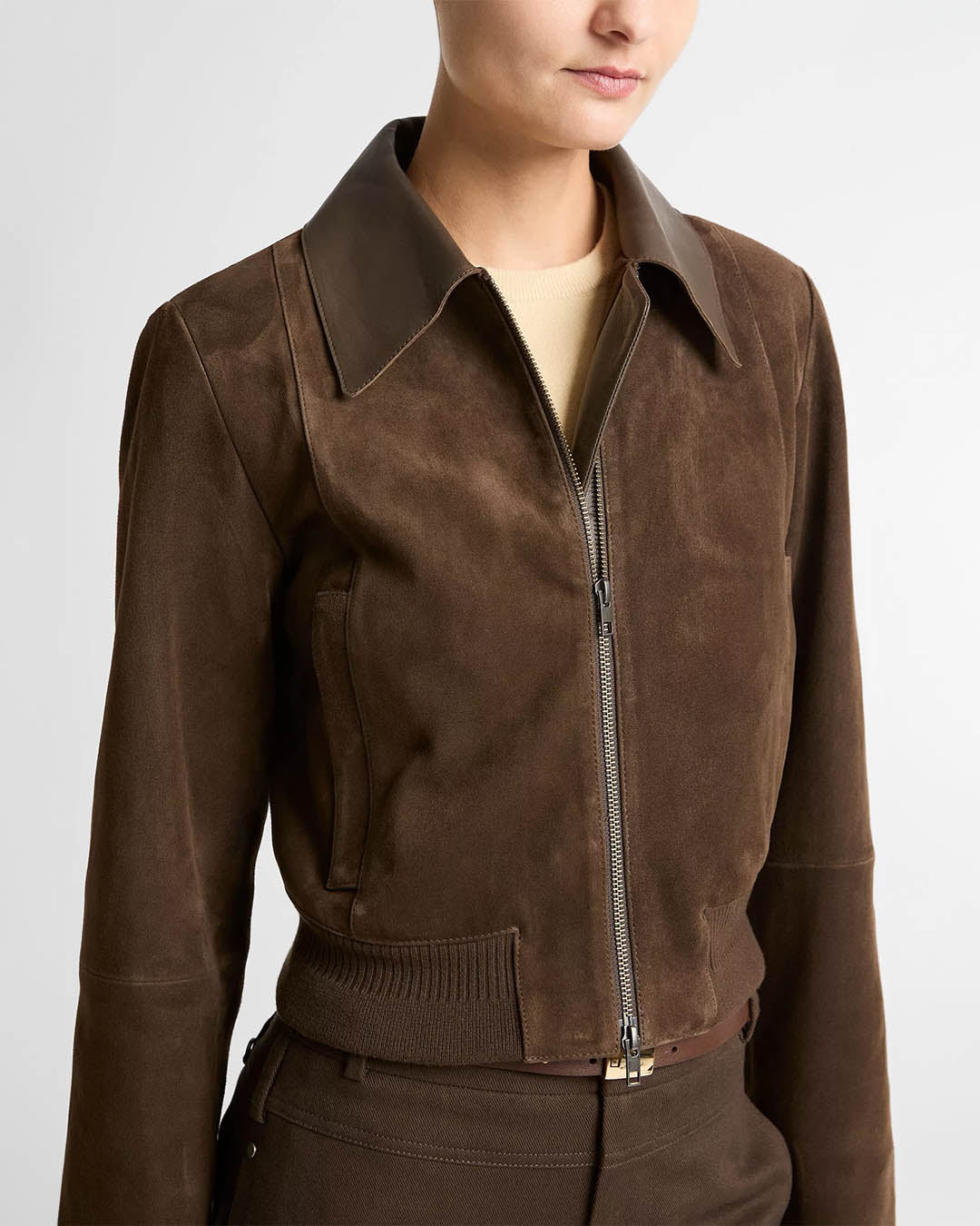 Vince Suede Shrunken Bomber