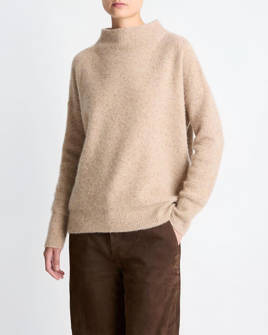 Vince Donegal Cashmere Funnel-Neck Sweater