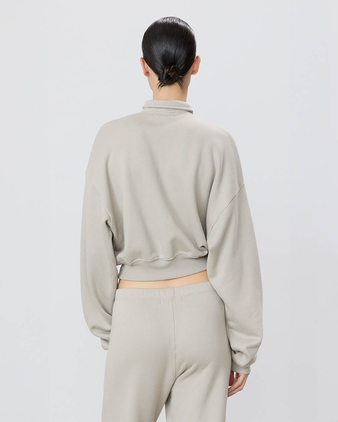 Eterne Cropped Half-Zip Sweatshirt