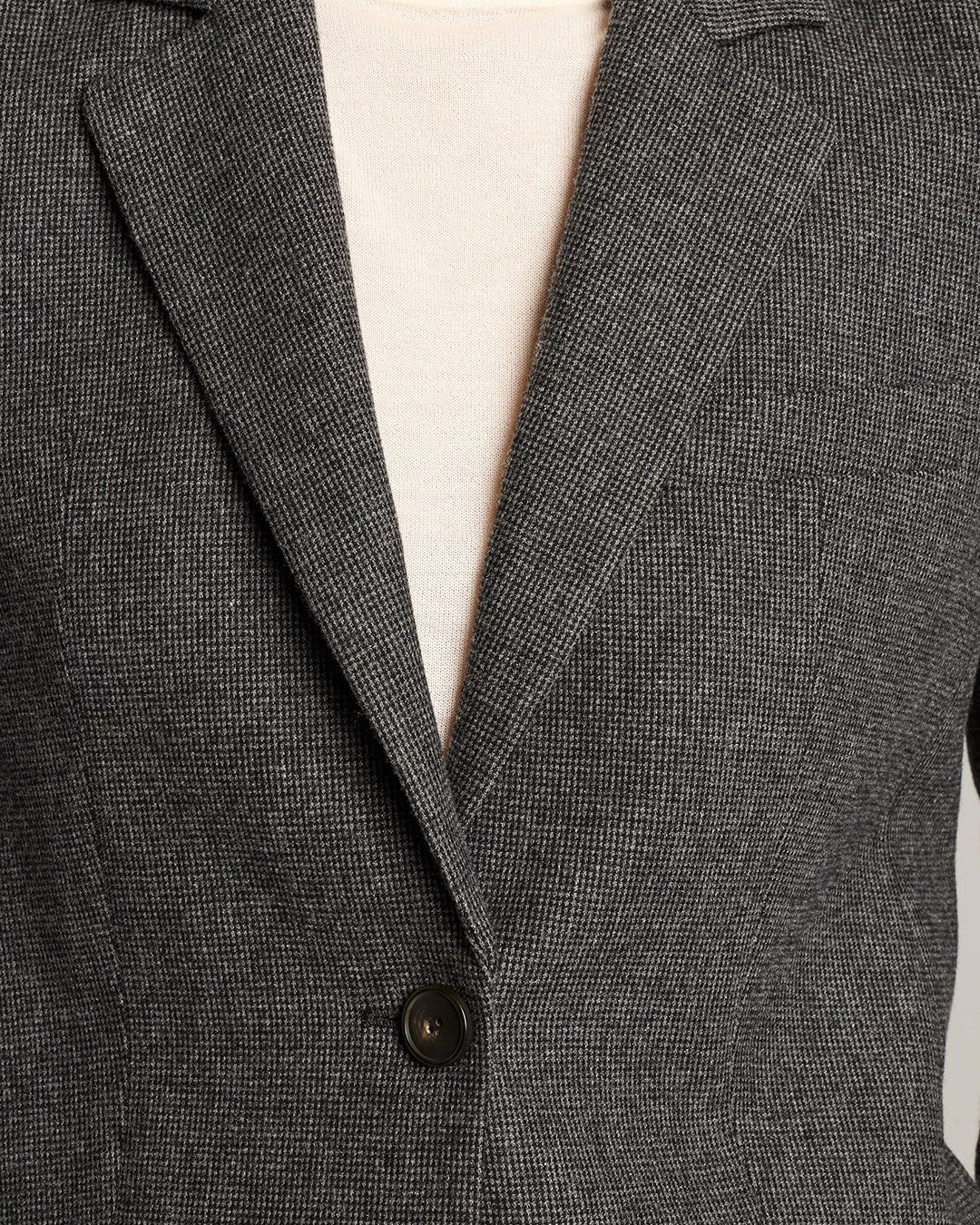 Vince Micro Houndstooth Short Wool Blazer