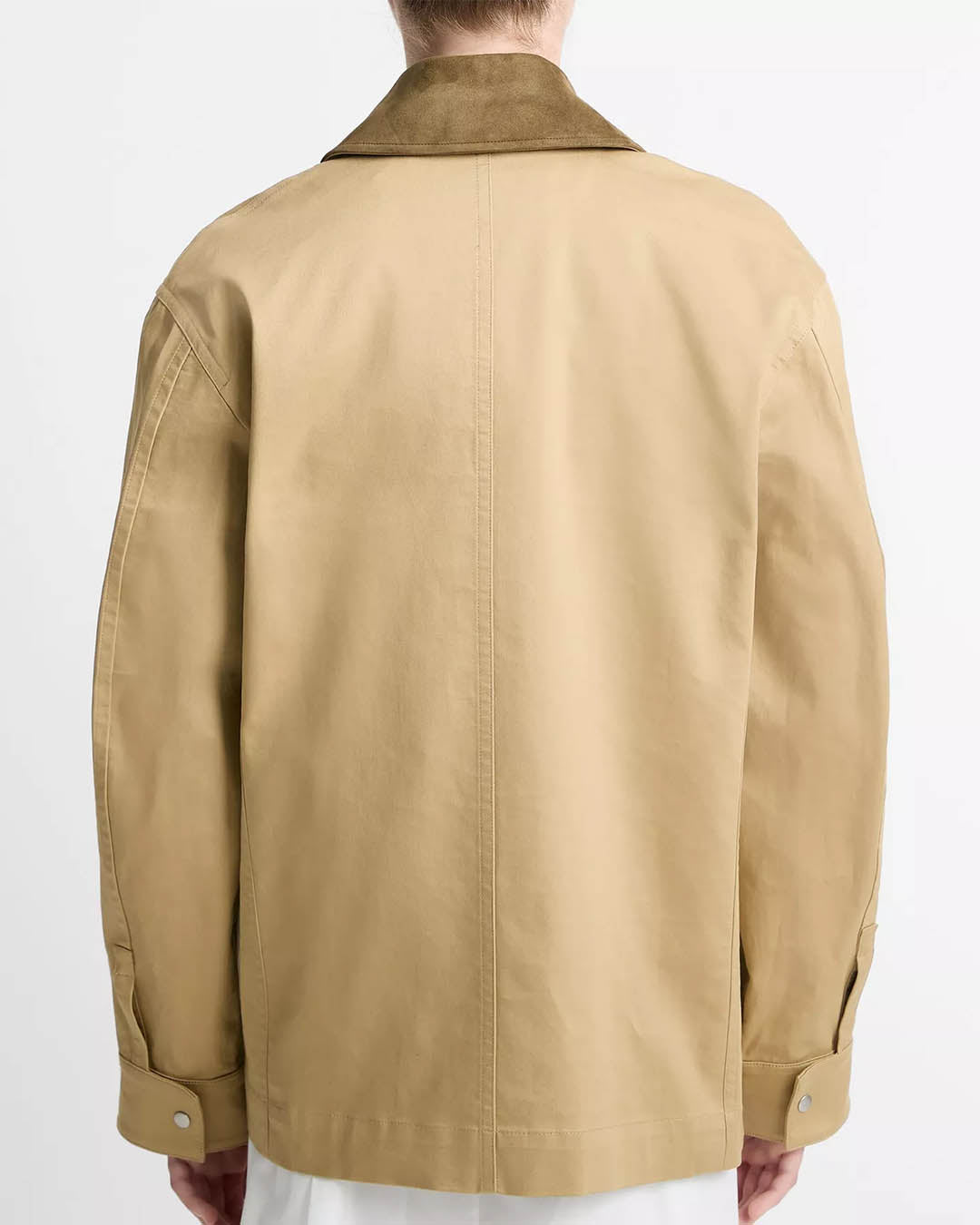 Vince Suede Collar Utility Snap Front JKT