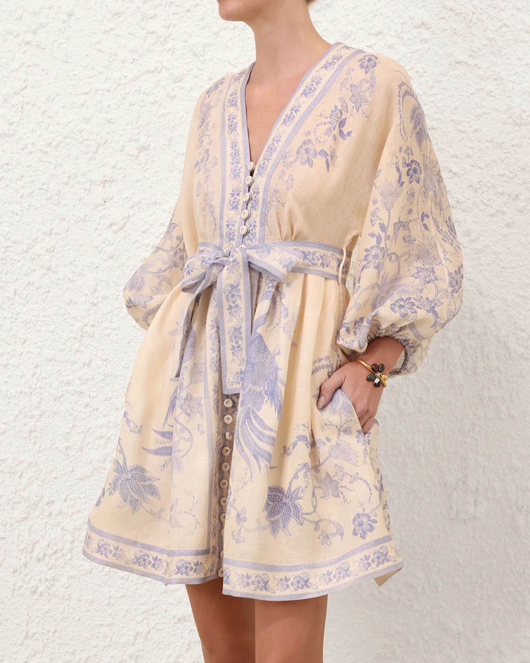 Zimmermann Indra Plunge Mini Dress