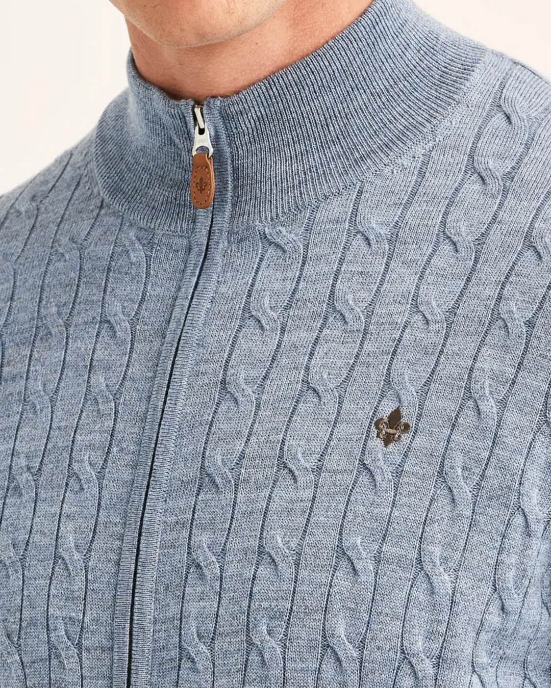Morris Merino Cable Zip Cardigan