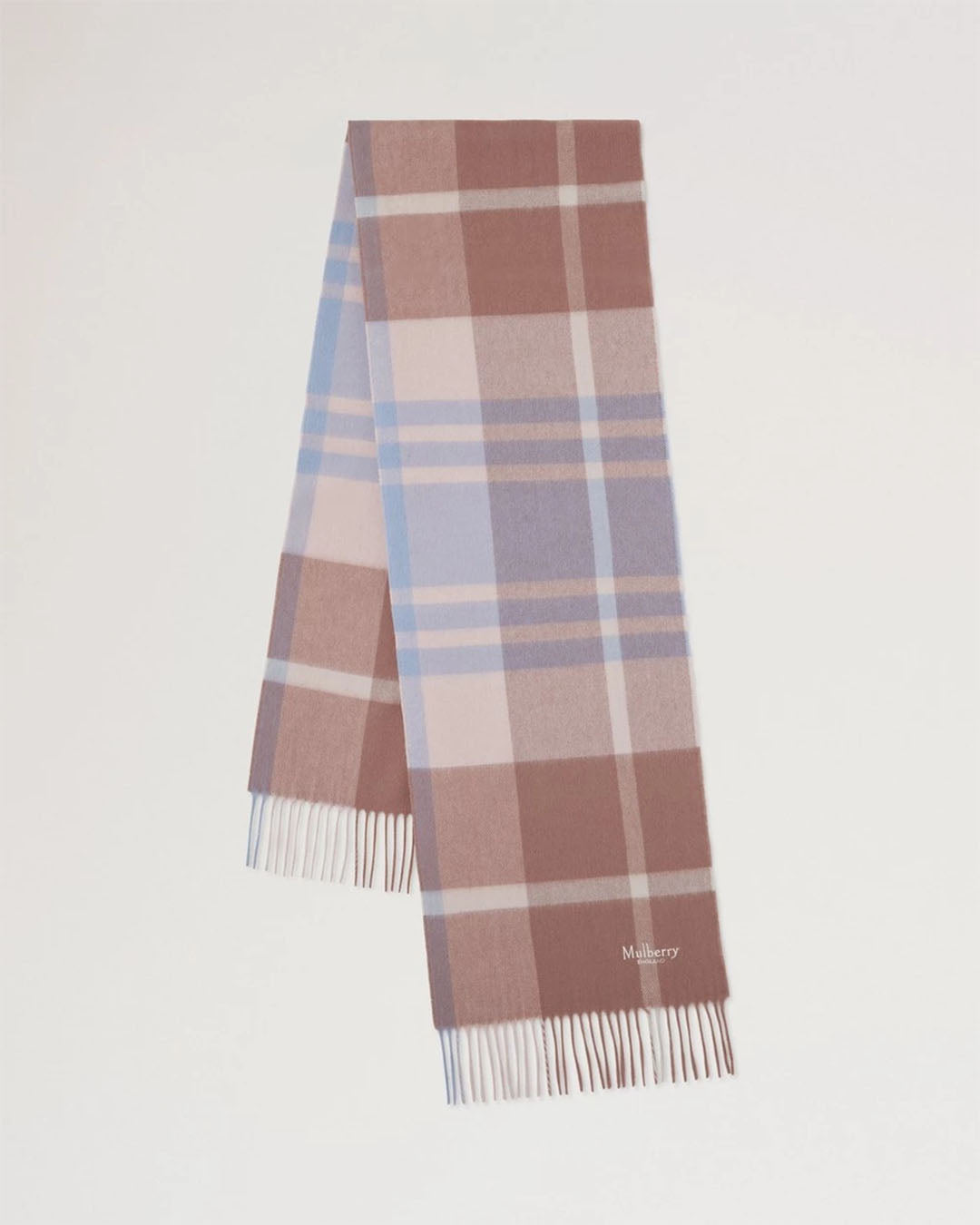 Mulberry Small Check Merino Wool Scarf 30x200