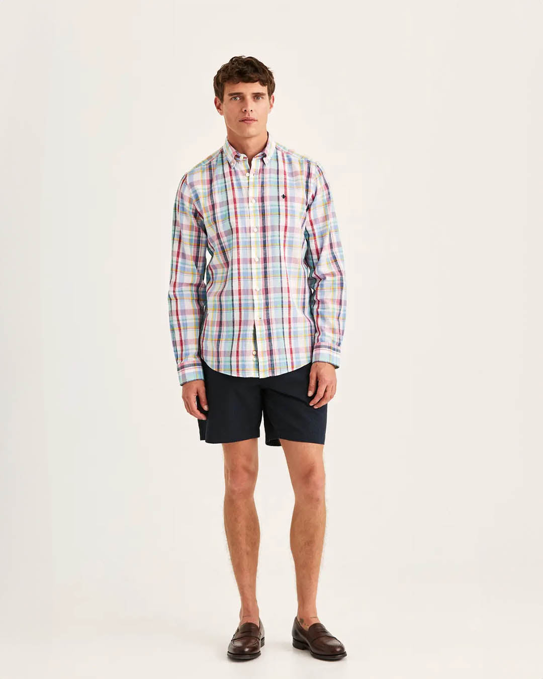 Morris Linen Preppy Check