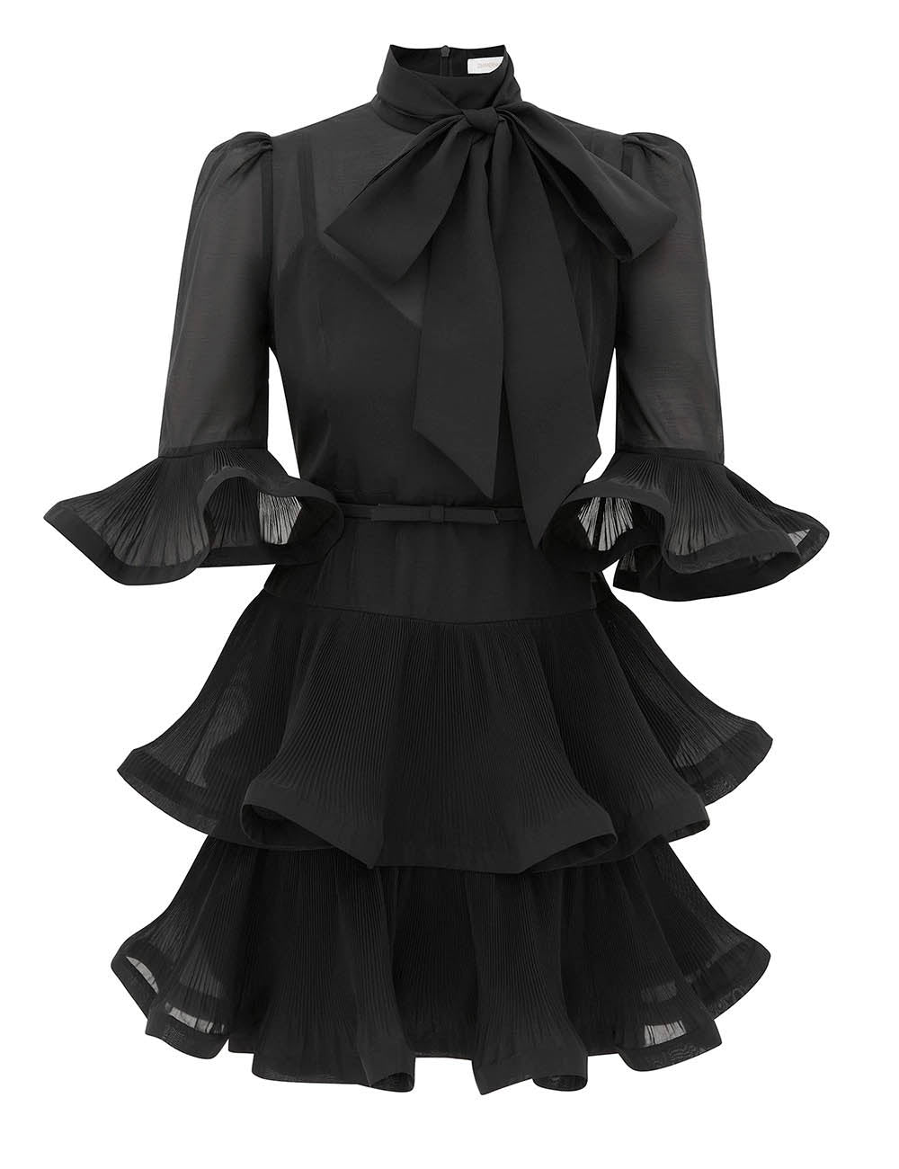 Zimmermann Pleated Sleeve Mini Dress