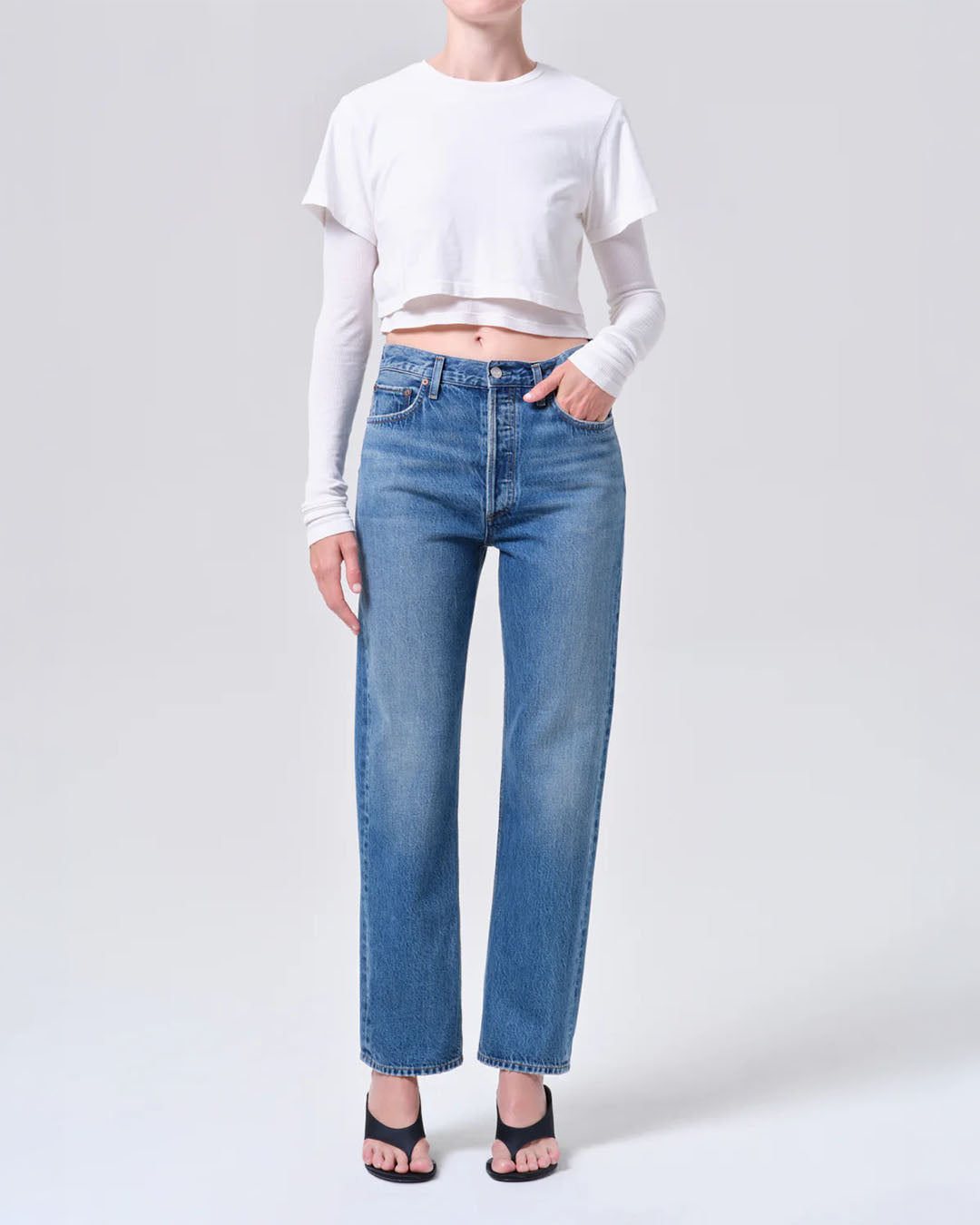 Agolde 90's Pinch Waist High Rise Straight (Weightless)