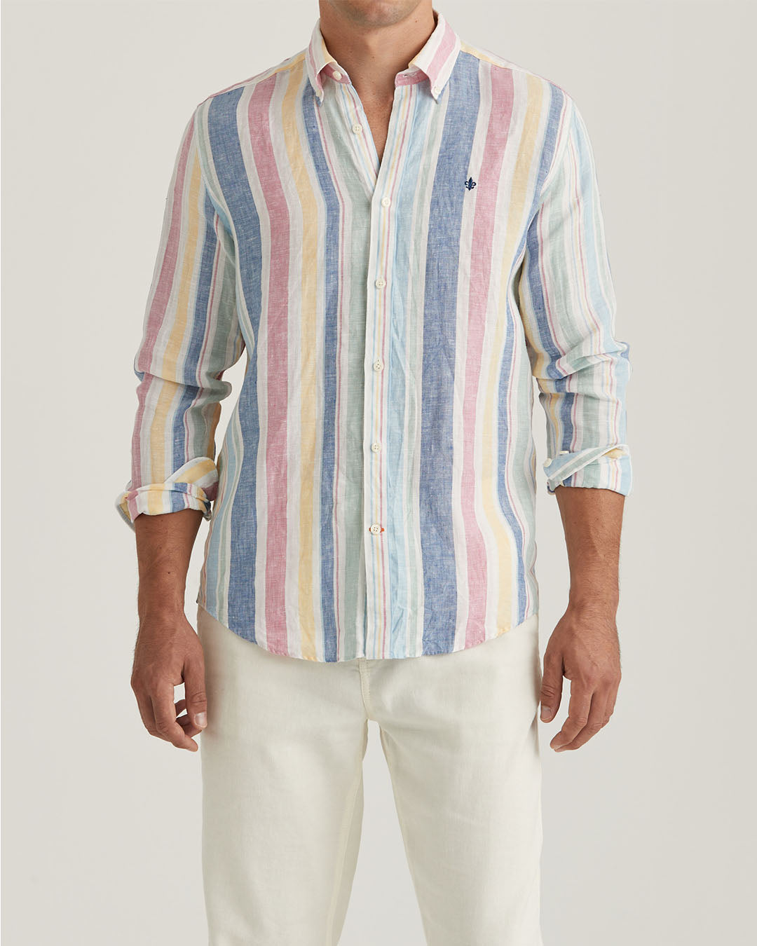 Morris Linen Happy Stripe Shirt