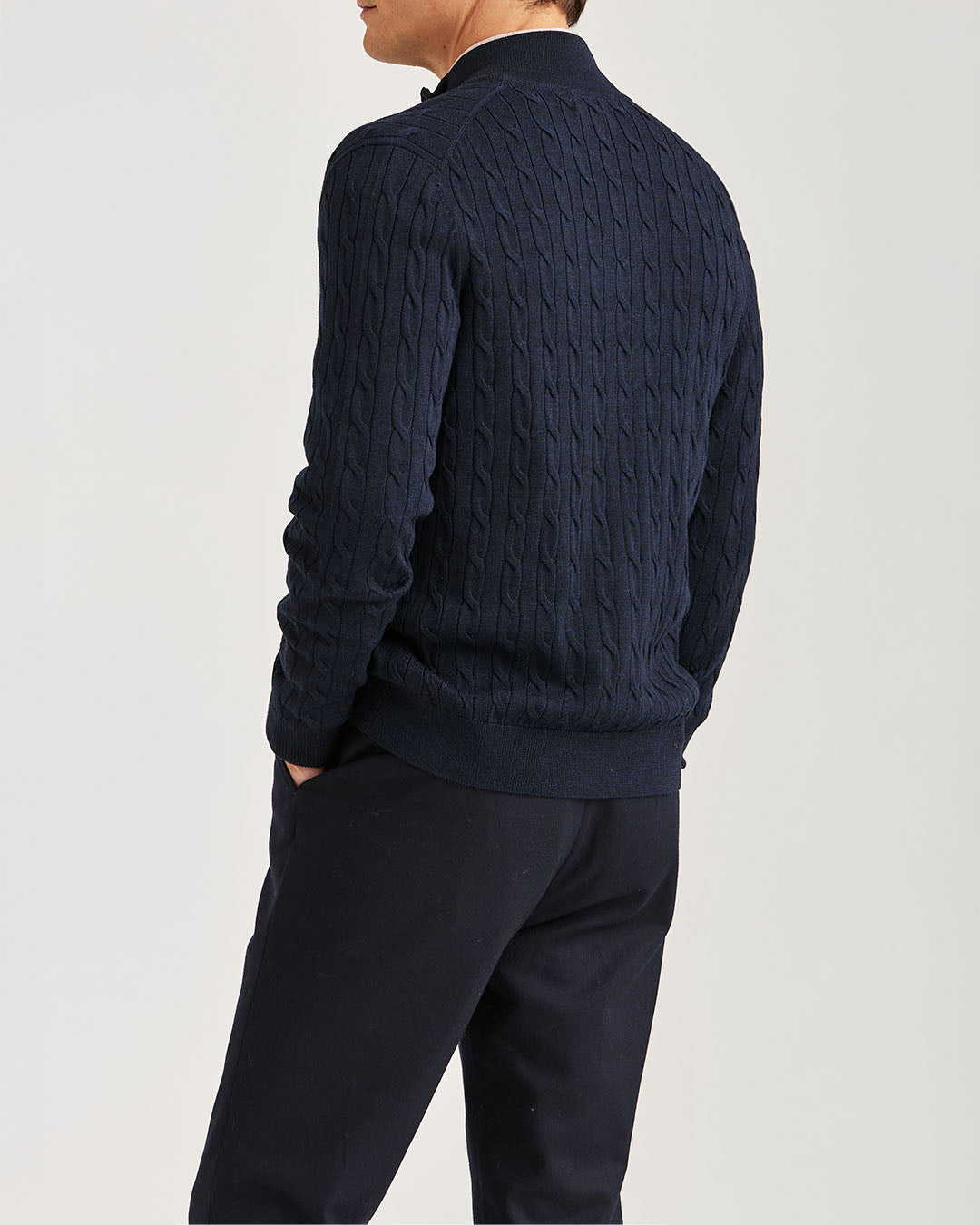 Morris Merino Cable Zip Cardigan