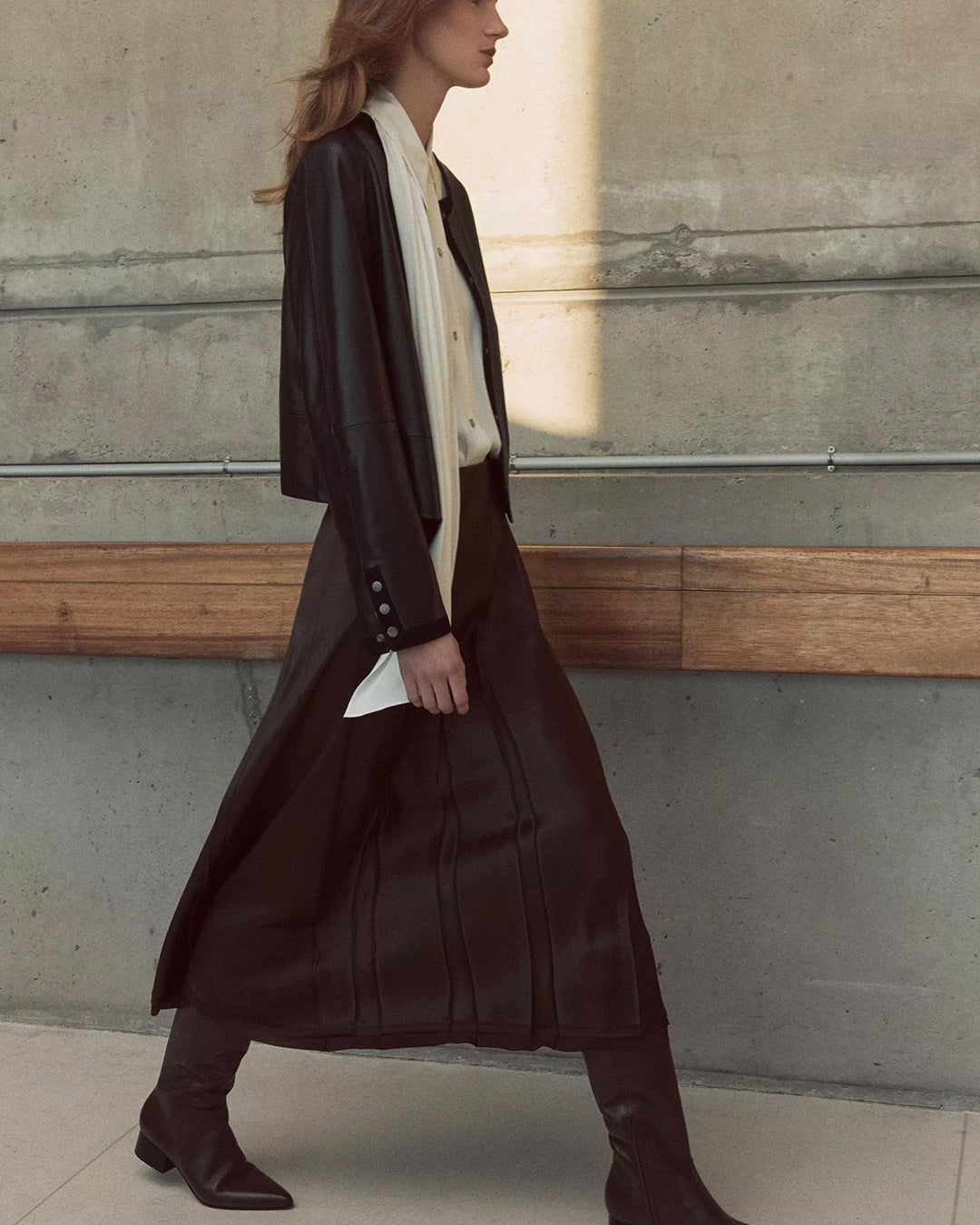 Vince Raw-Edge Satin Skirt