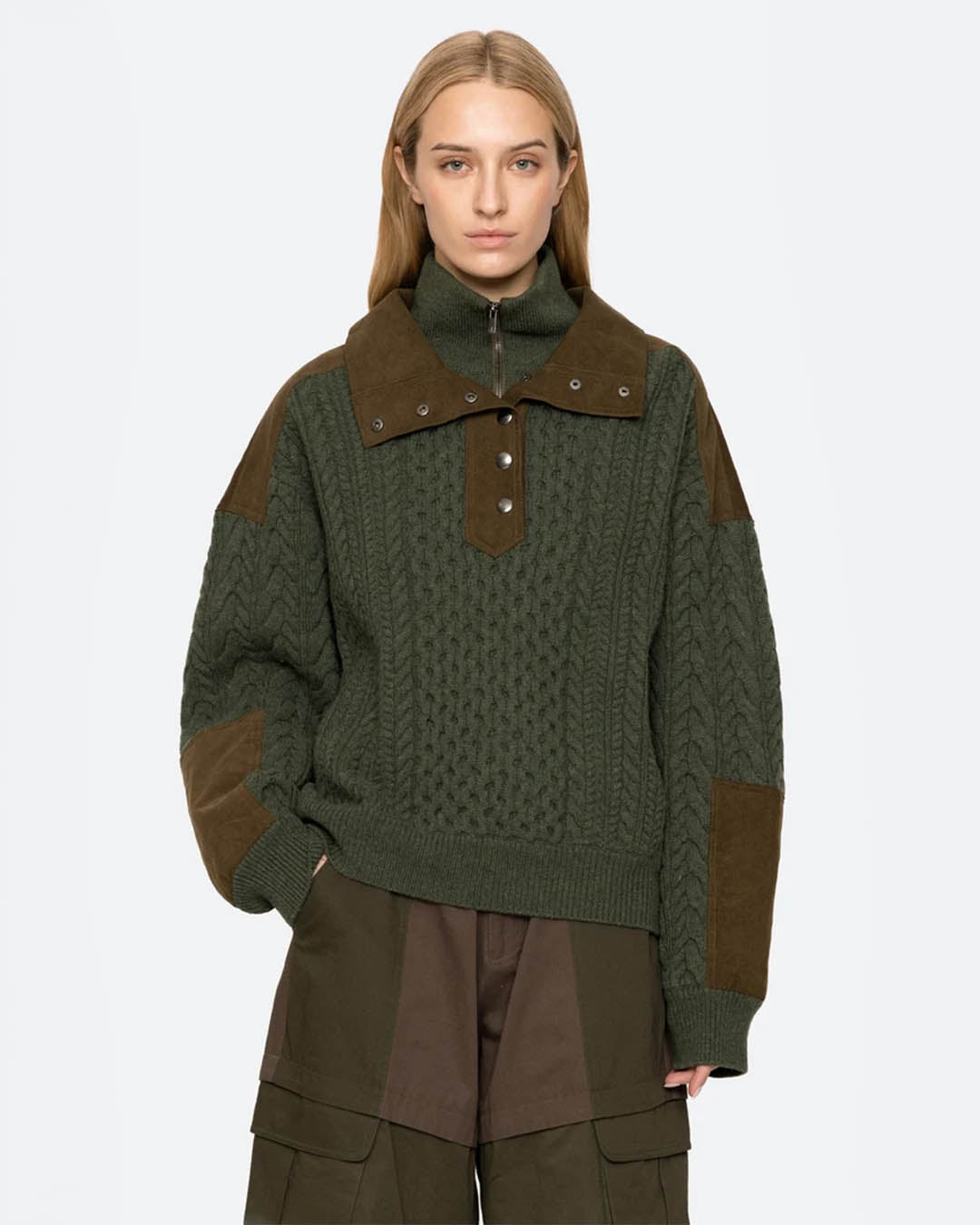 Sea New York Allen Cable Half Zip Layer Sweather