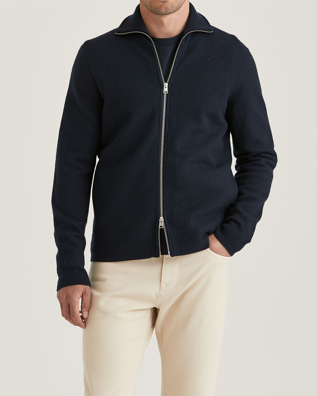 Morris York Knitted Zip Jacket