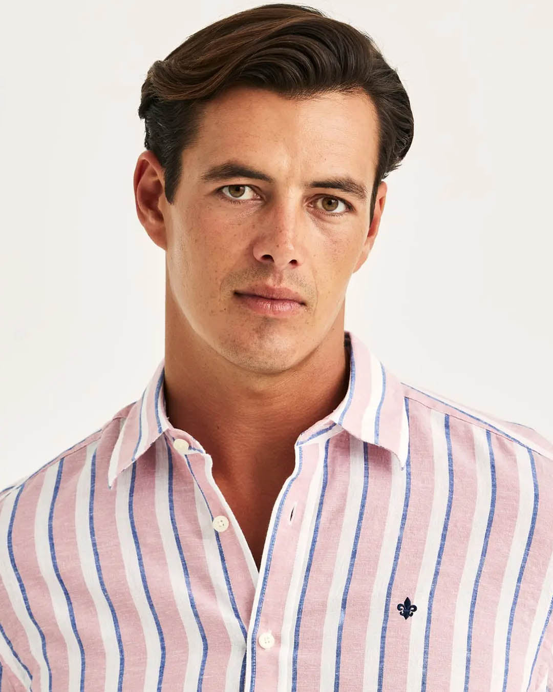 Morris Douglas Linen Mix Stripe Shirt