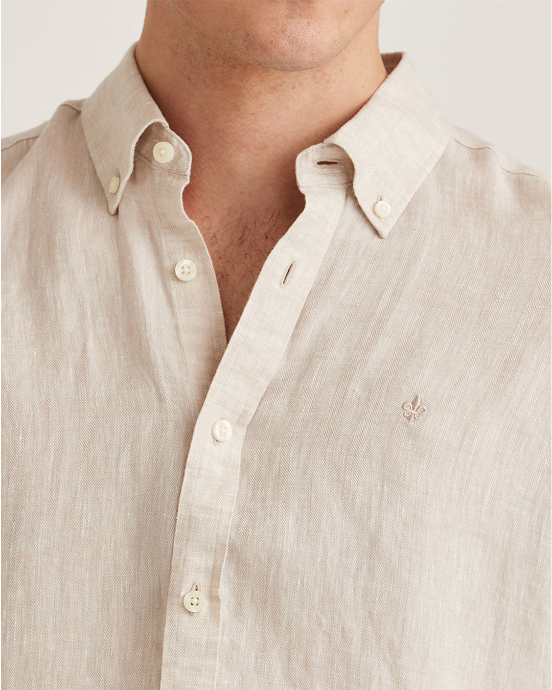 Morris Douglas Linen Herringbone Shirt
