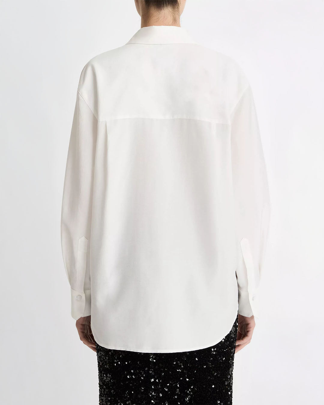 Vince Refined Twill Covered-Button Shirt