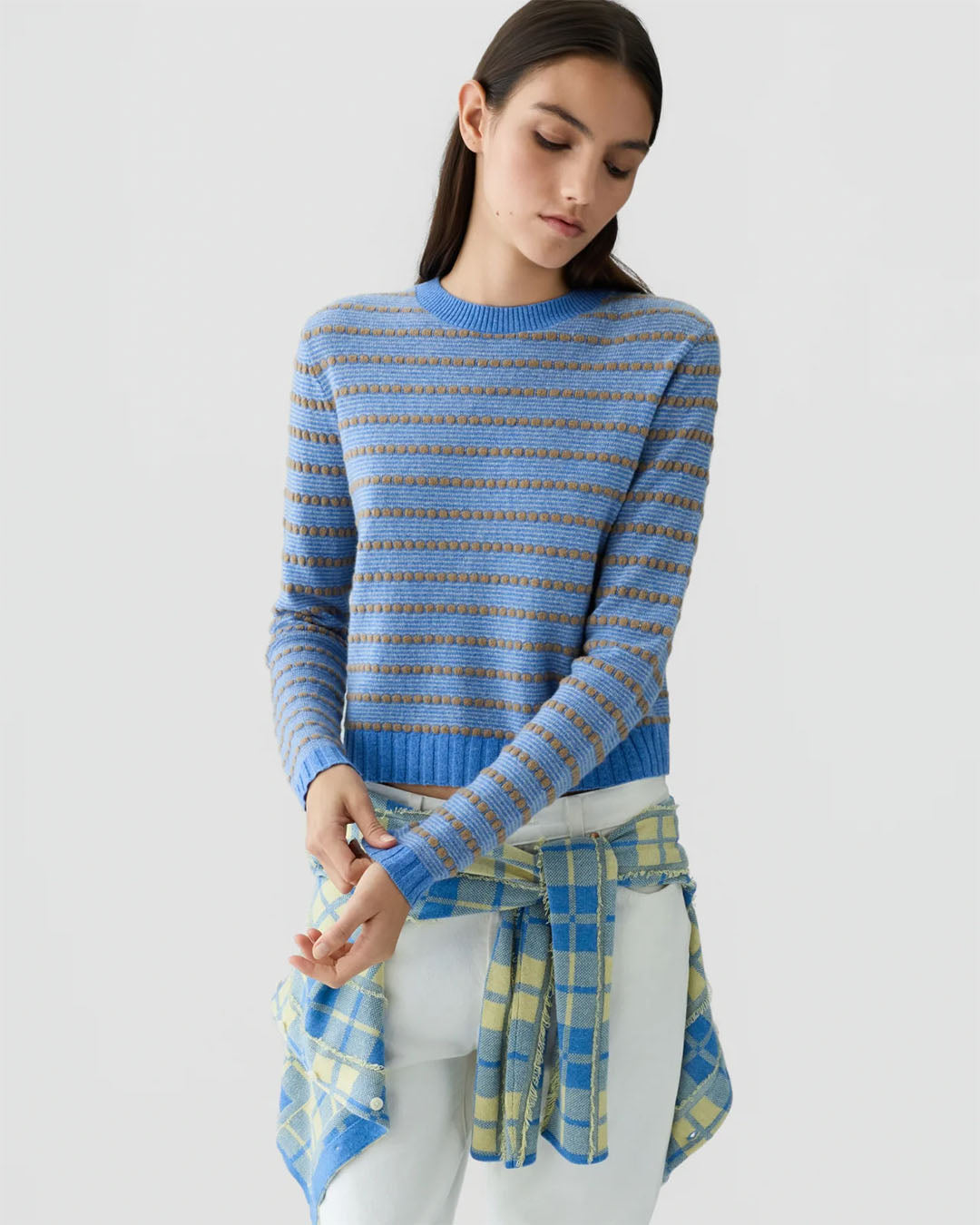 Guest In Residence Pebble Stripe Shrunken Crew