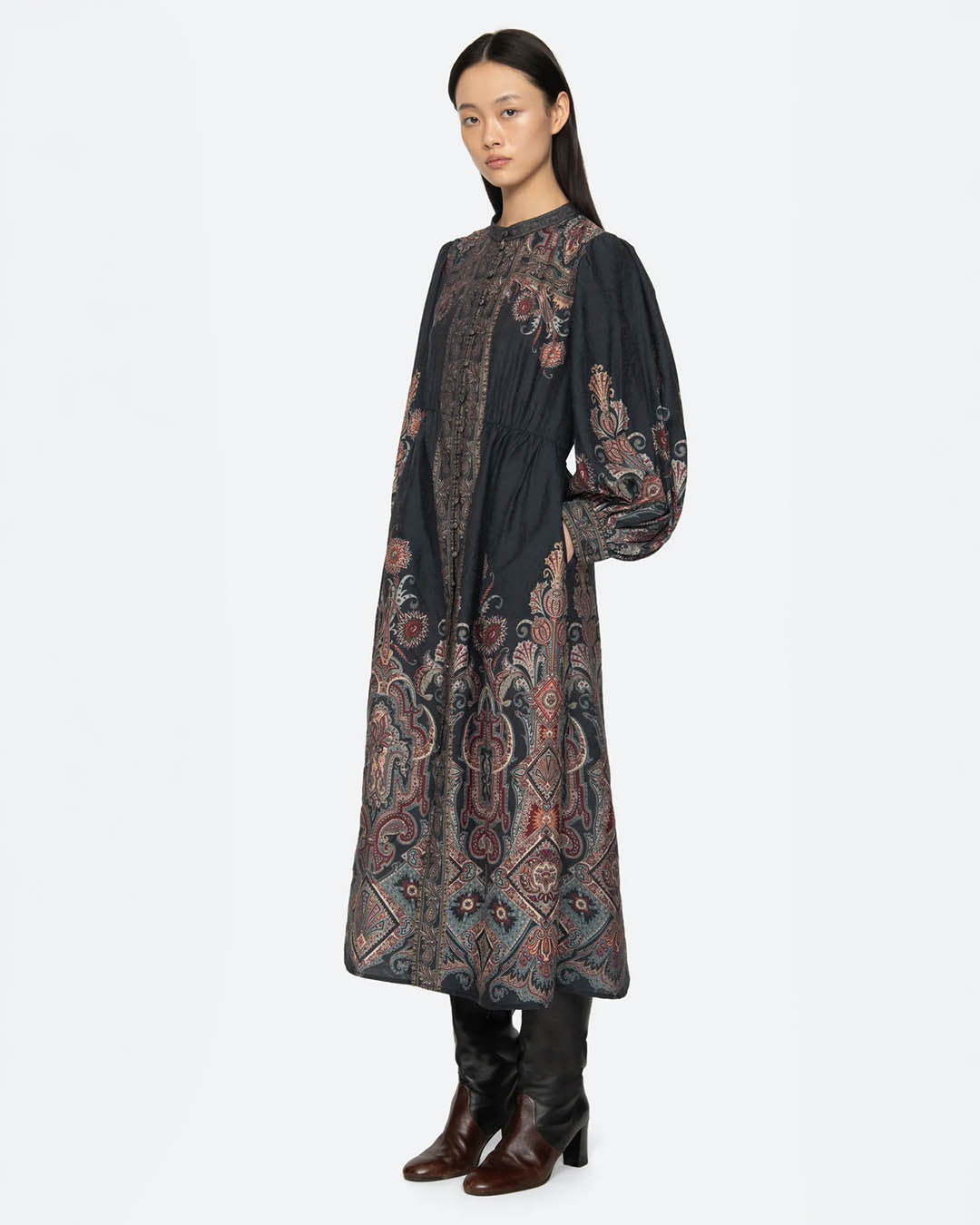 Sea New York Hyacinth Print L/SLV Midi Dress