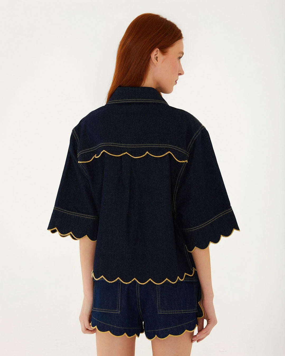 Farm Rio Short Sleeve Scallop Jacket