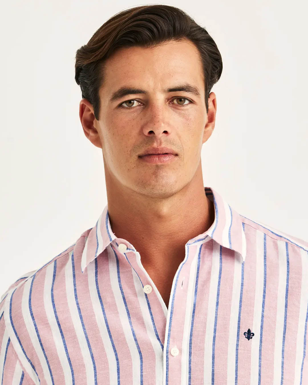 Morris Douglas Linen Mix Stripe Shirt