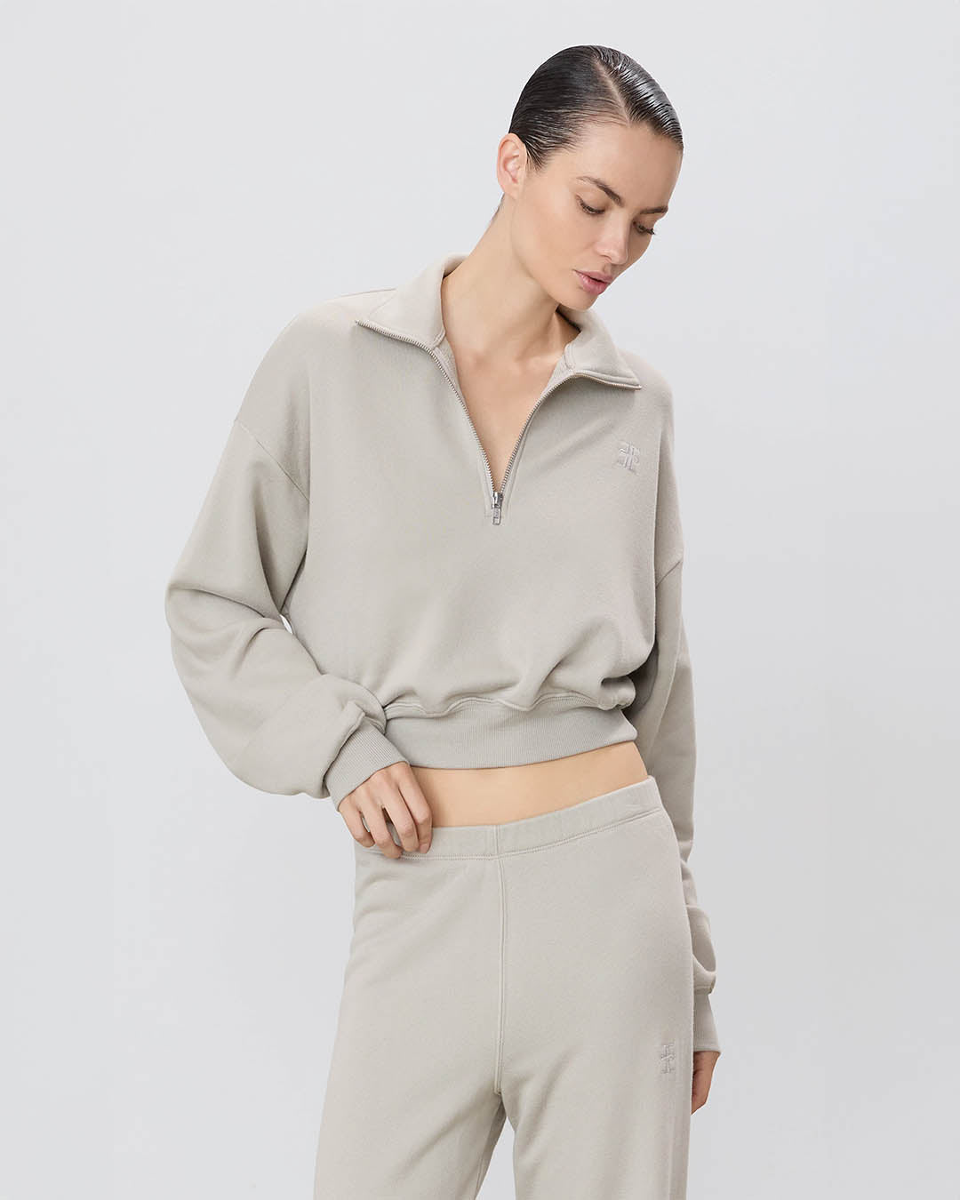 Eterne Cropped Half-Zip Sweatshirt