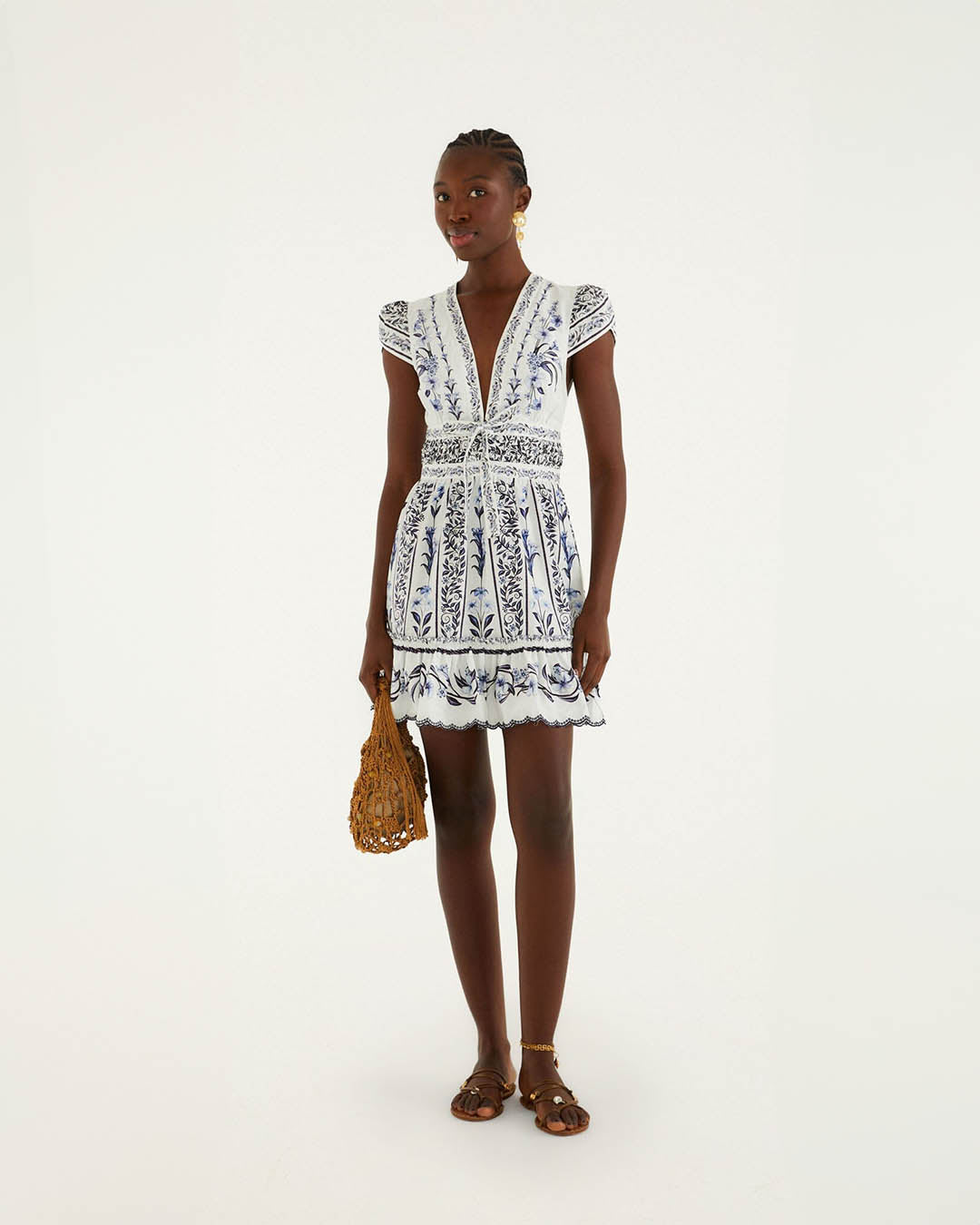 Farm Rio Flowers Arch Off White Mini Dress