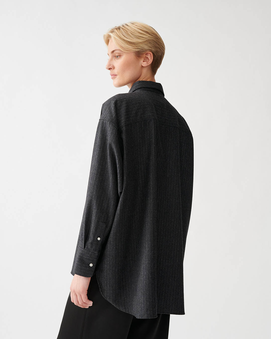 Julie Josephine Oversized Boyfriend Jersey Wool Shirt