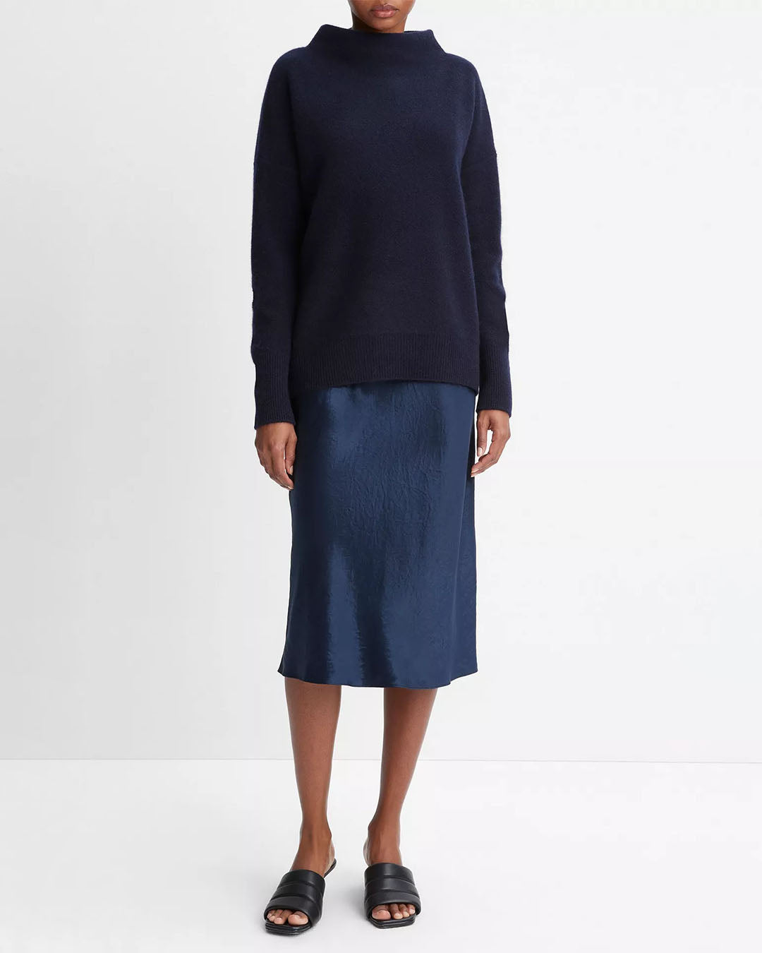 Vince Plush Cashmere Funnel-Neck Sweater