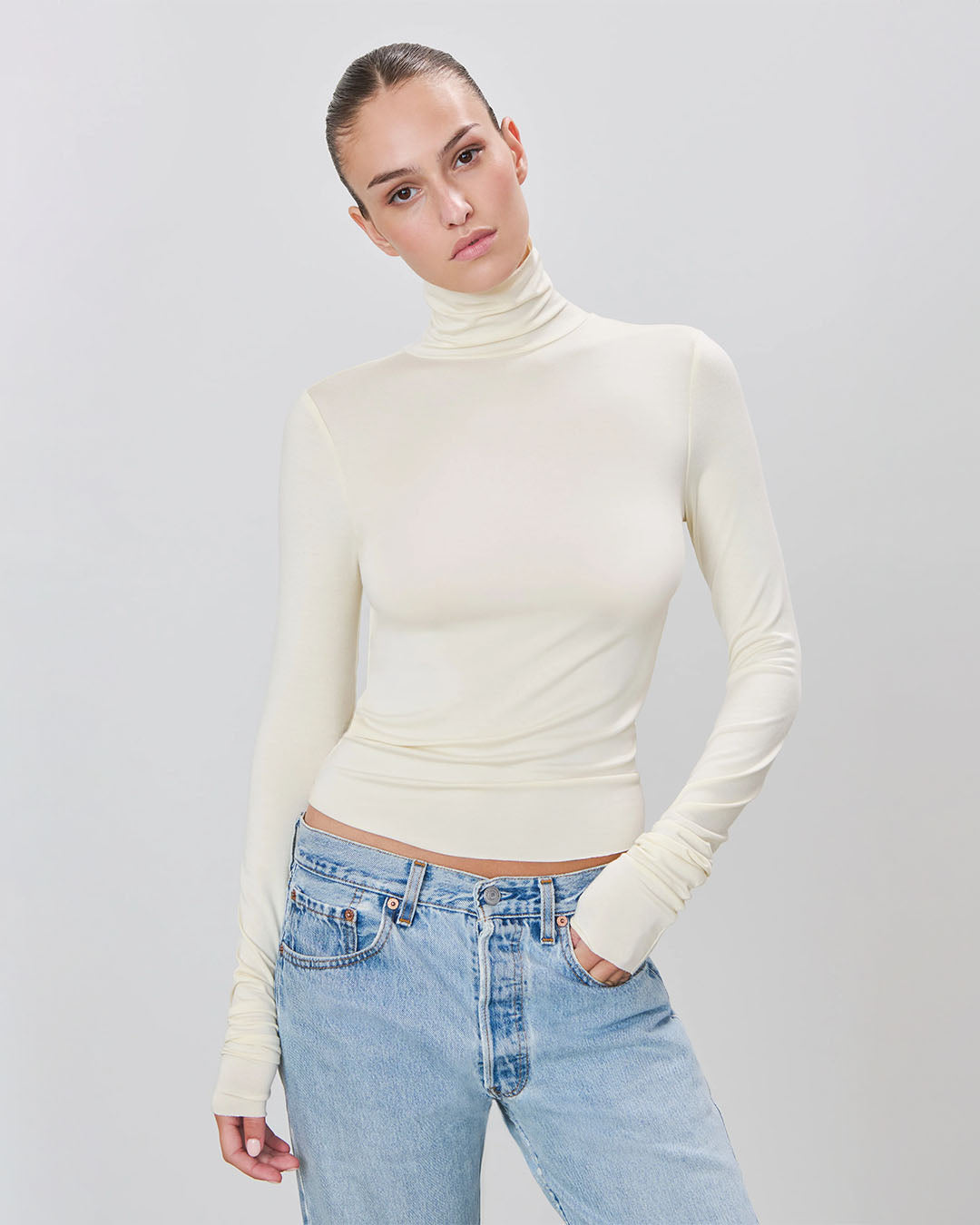 Eterne Fitted Turtleneck Top