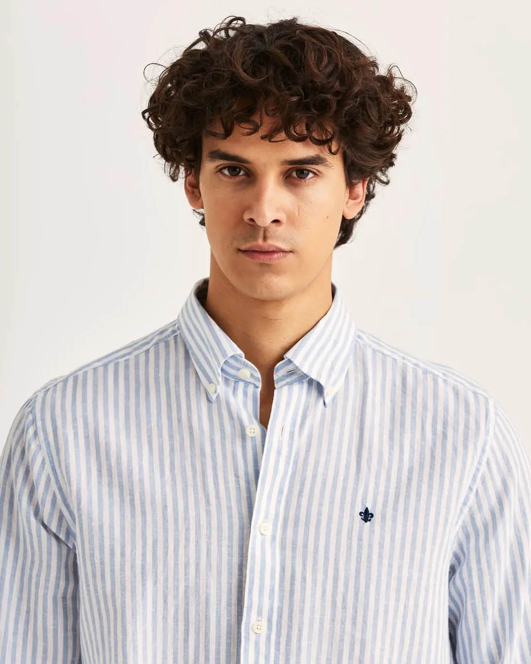 Morris Douglas Linen Stripe Shirt