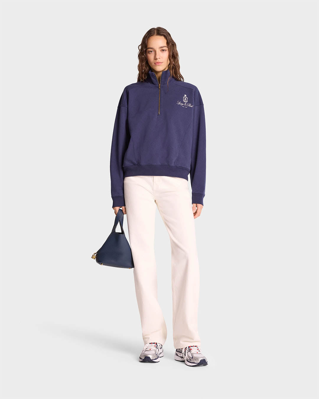 Sporty & Rich Vendome Embroidered Quarter Zip