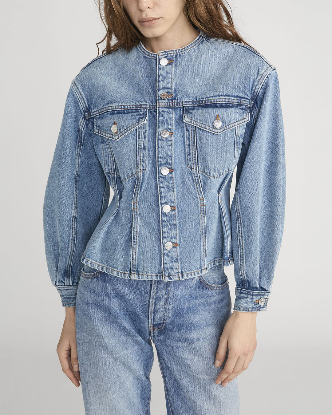 Frame The Nipped Collarless Jacket