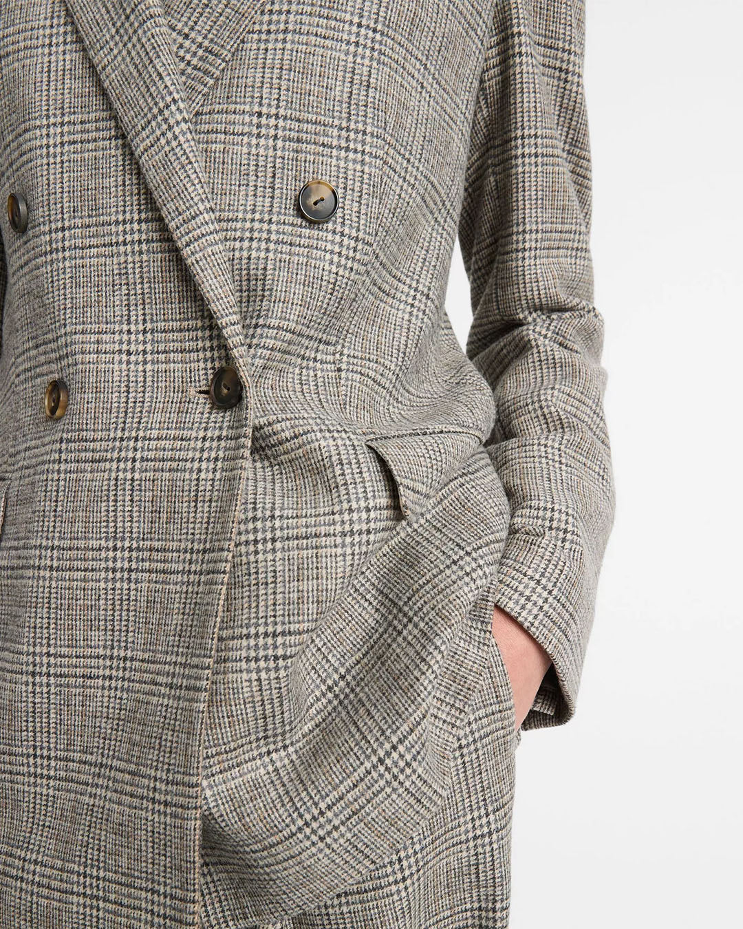 Vince Plaid Double Breasted Blazer