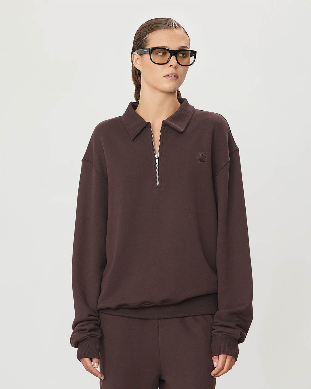Eterne Zip up Polo Sweatshirt