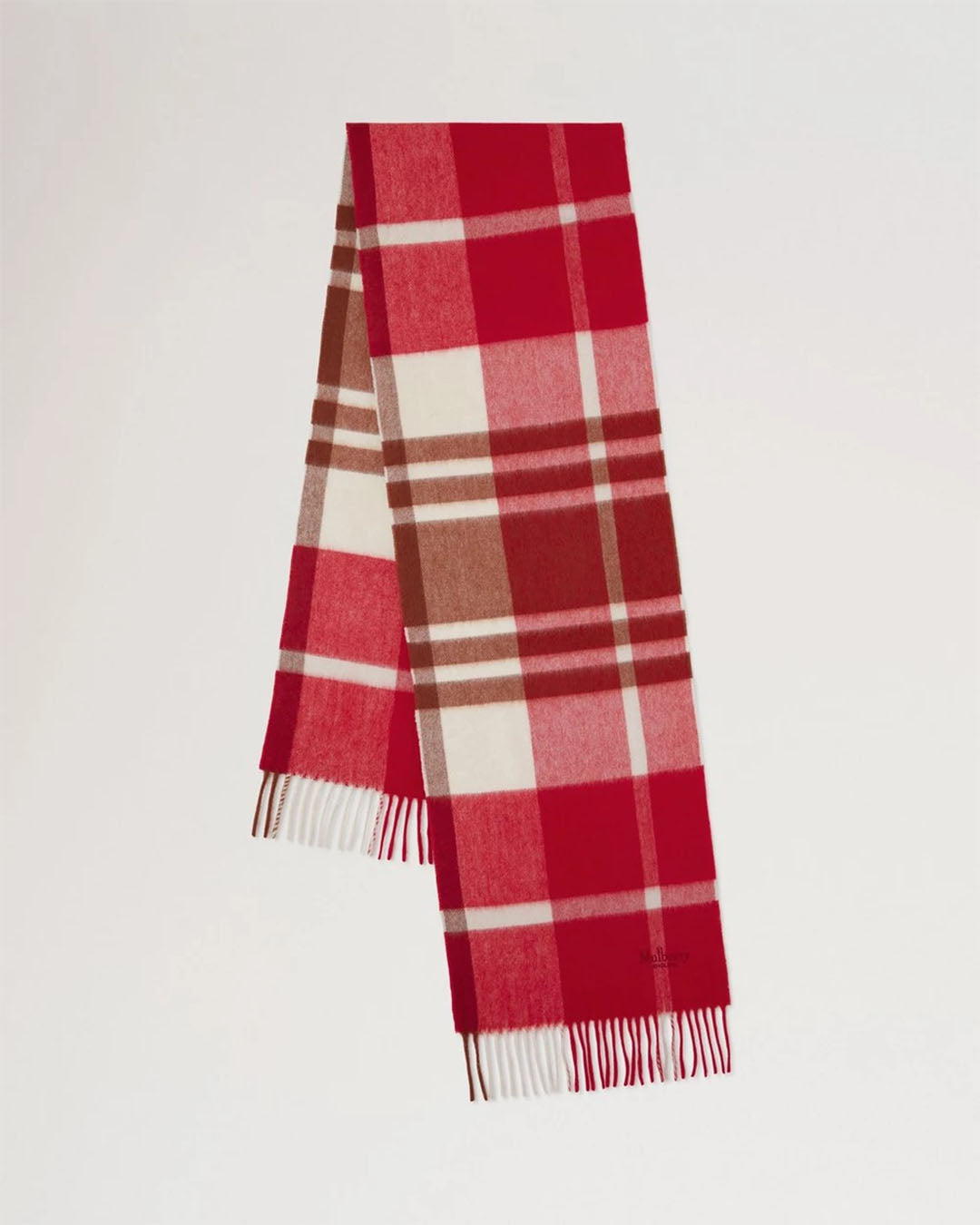 Mulberry Small Check Merino Wool Scarf 30x200