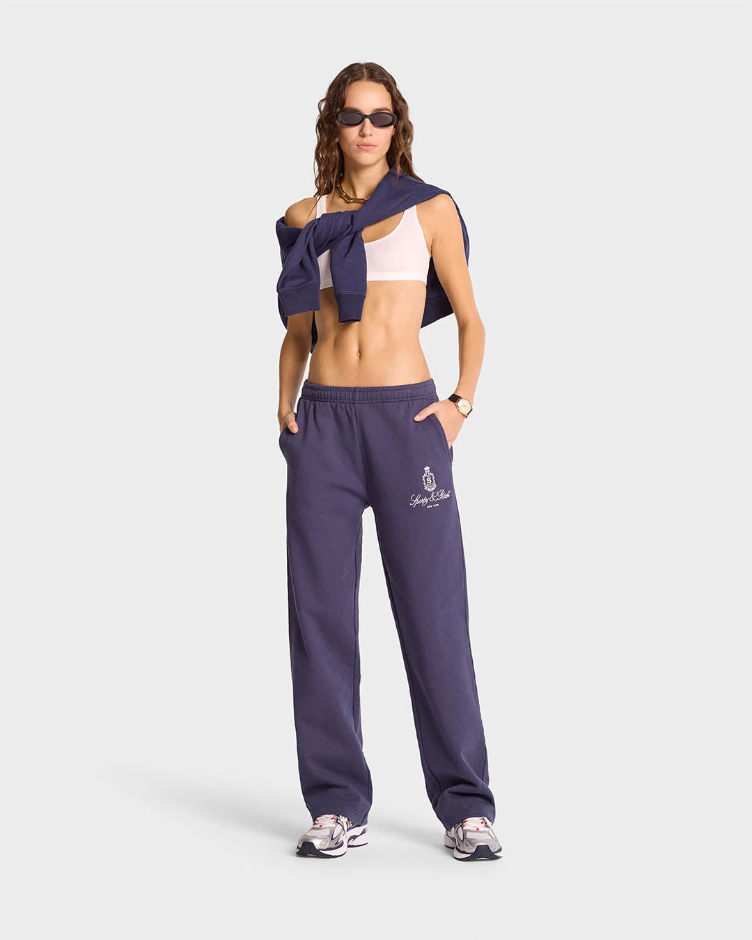 Sporty & Rich Vendome Embroidered Straight Leg Sweatpant