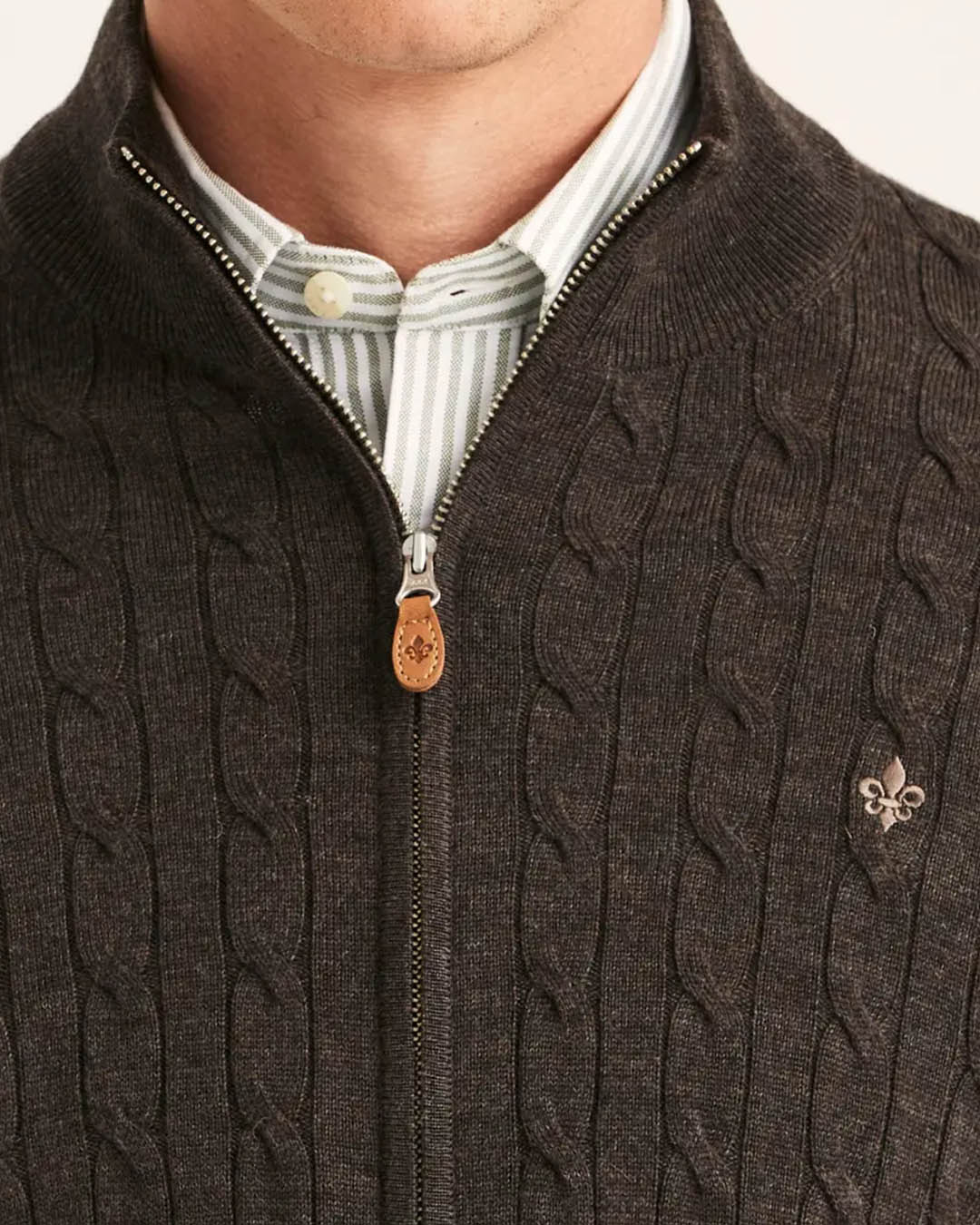 Morris Merino Cable Zip Cardigan