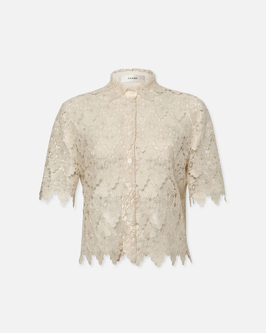 Frame Lace Button Up Shirt