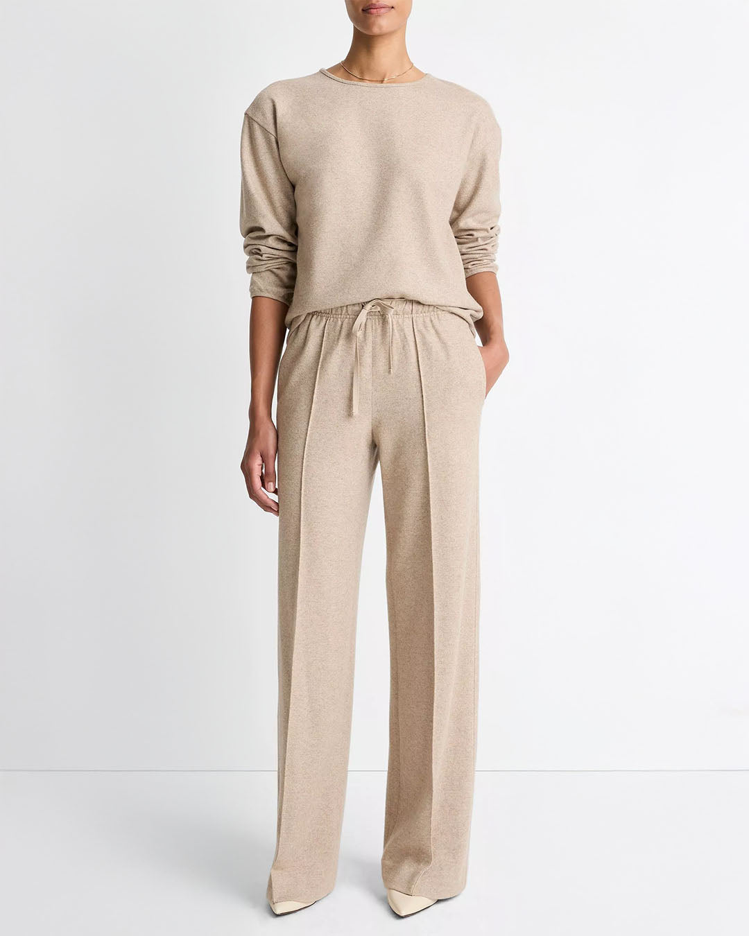 Vince Wool-Blend Tailored Wide-Leg Pant