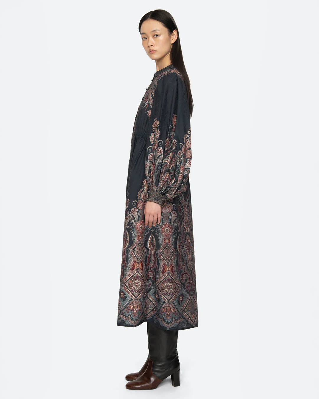 Sea New York Hyacinth Print L/SLV Midi Dress