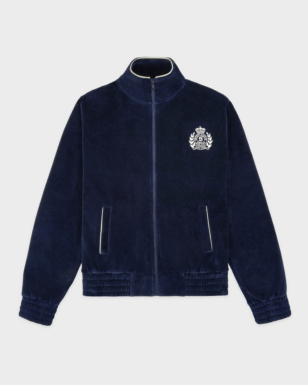 Sporty & Rich NY Crest Velour Track Jacket