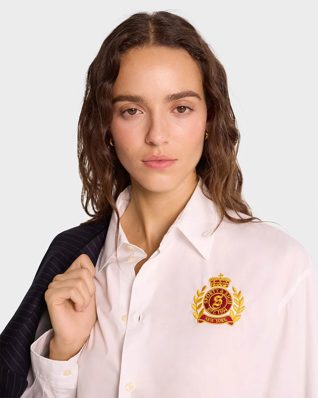 Sporty & Rich NY Crest Oversized Shirt