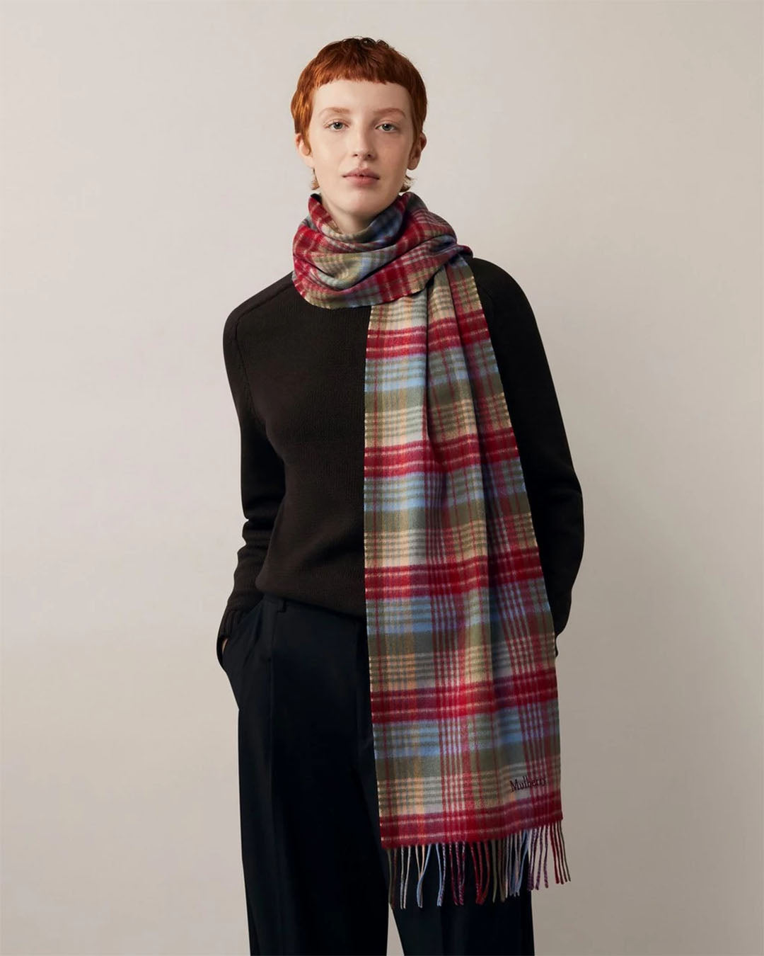Mulberry Mulberry Heritage Check Scarf