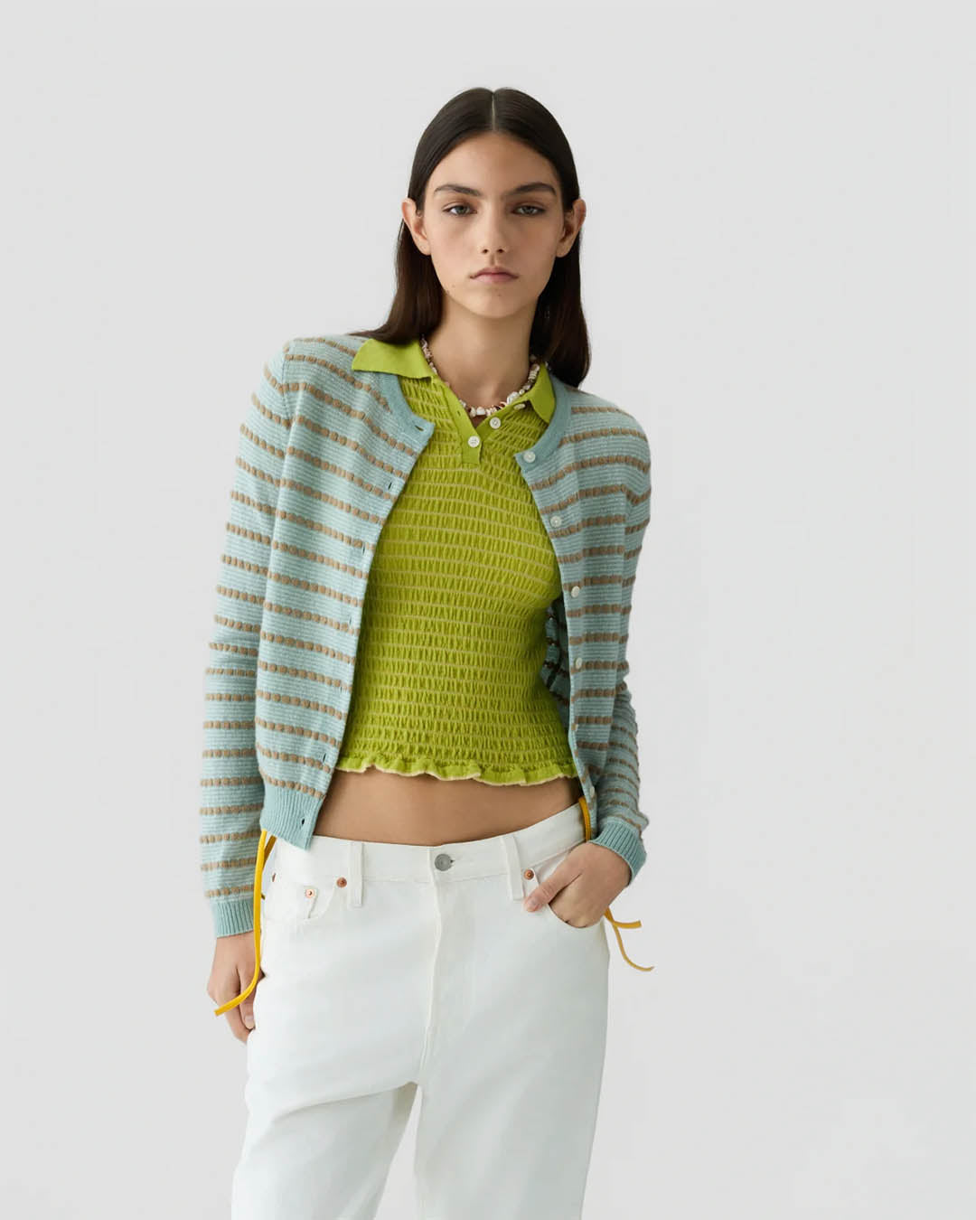 Guest In Residence Pebble Stripe Jane Cardigan