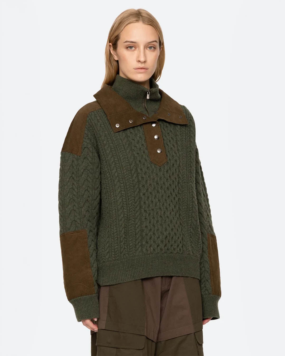 Sea New York Allen Cable Half Zip Layer Sweather